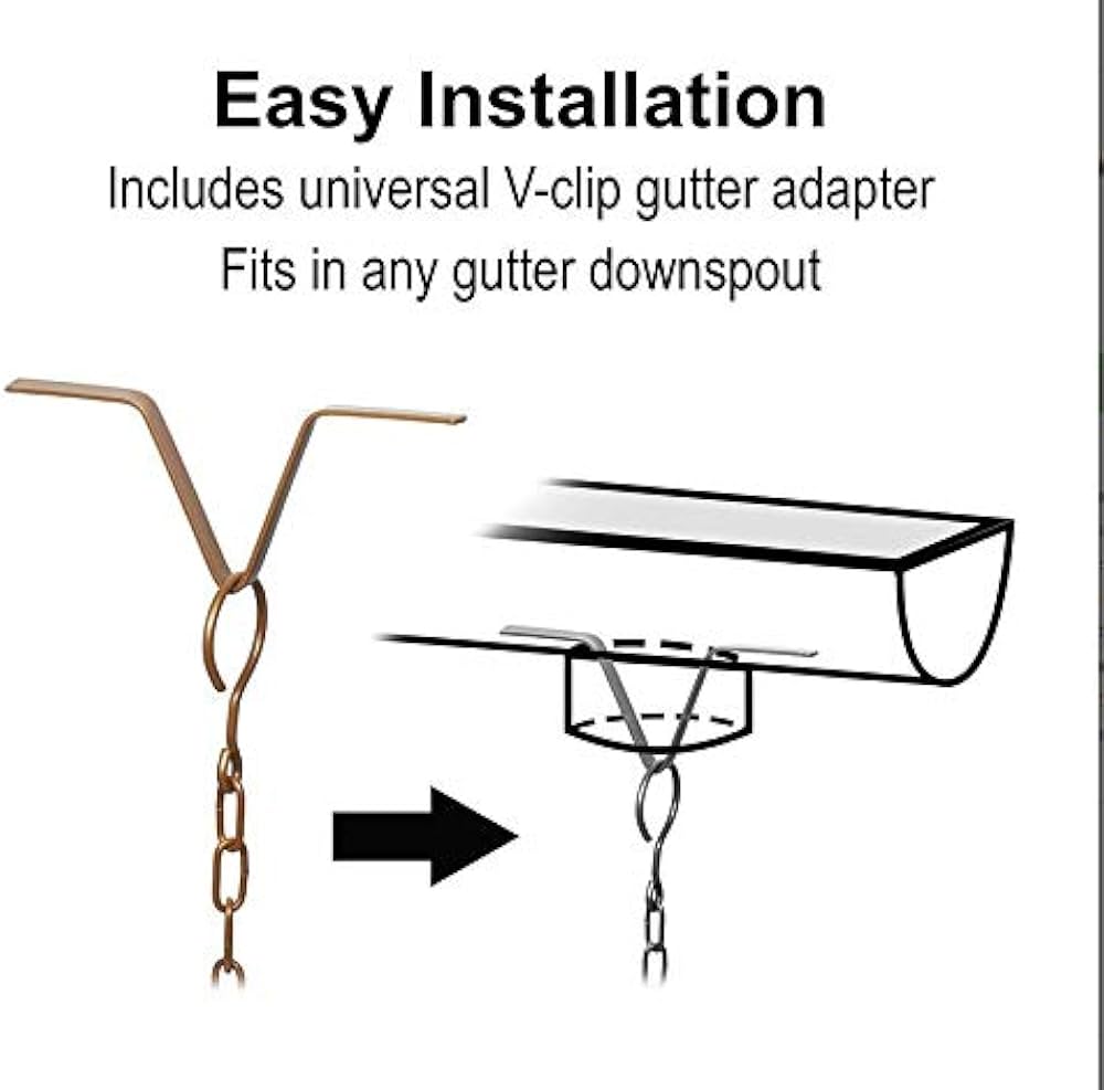 Amazon.co.jp: 夢の行 レインチェーン 蝶の桶 12個 銅色 260cm 雨どい